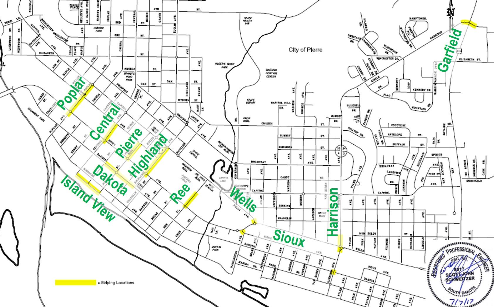 Intersections Scheduled for Striping