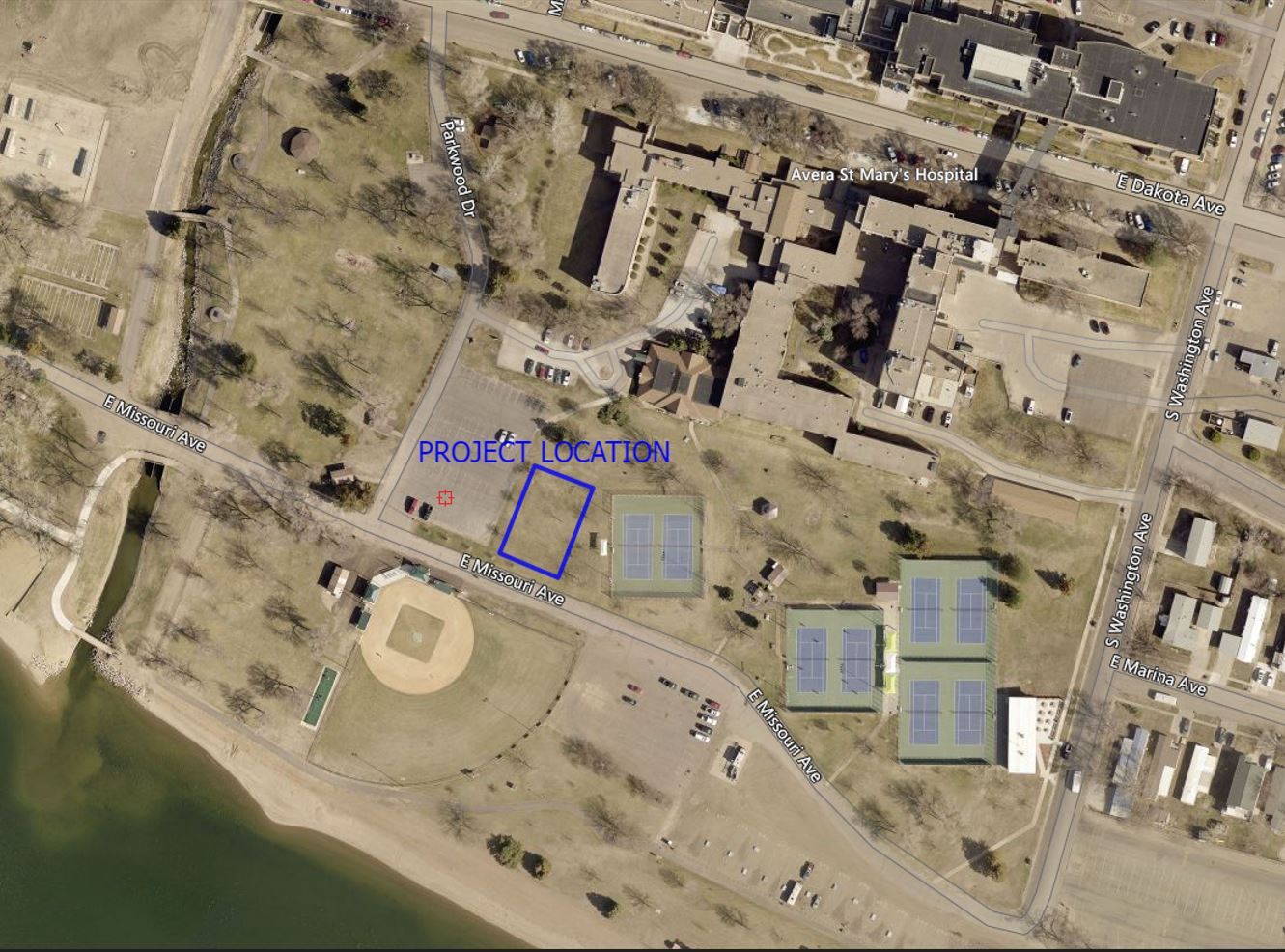 MAP OF PICKLEBALL LOCATION IN GRIFFIN PARK