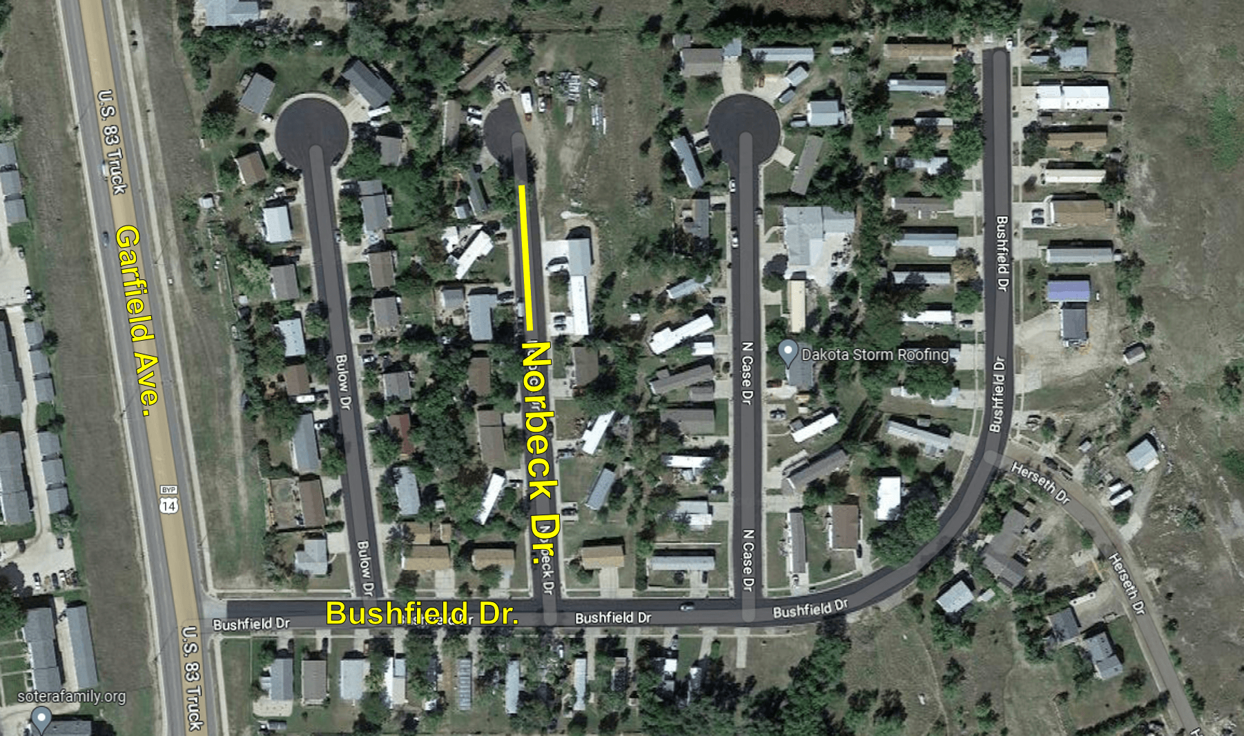 NORBECK DRIVE SEWER MAIN MAP