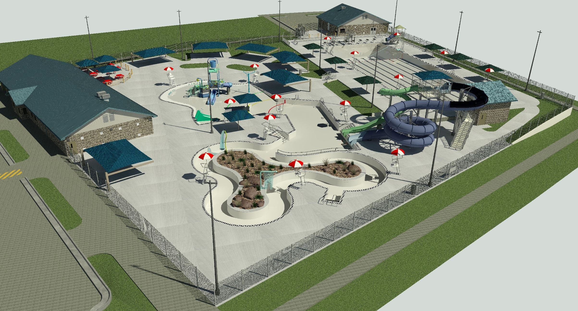 3D Rendering of Outdoor Pool