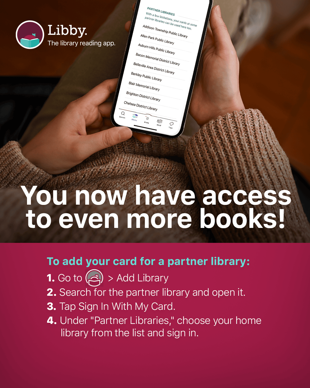 You now have access to more books! Libby Reciprocal Lending