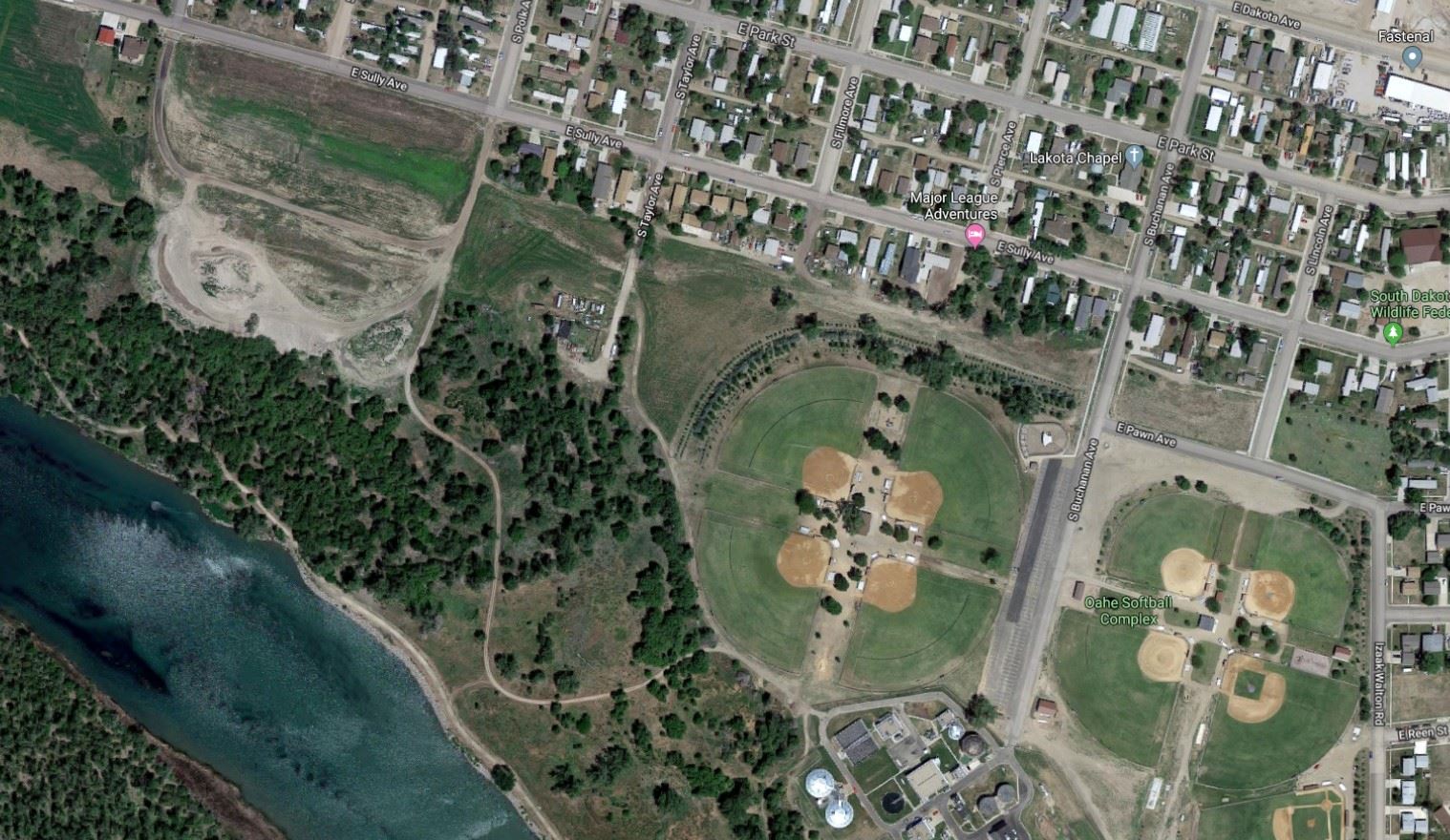 OAHE SOFTBALL COMPLEX MAP